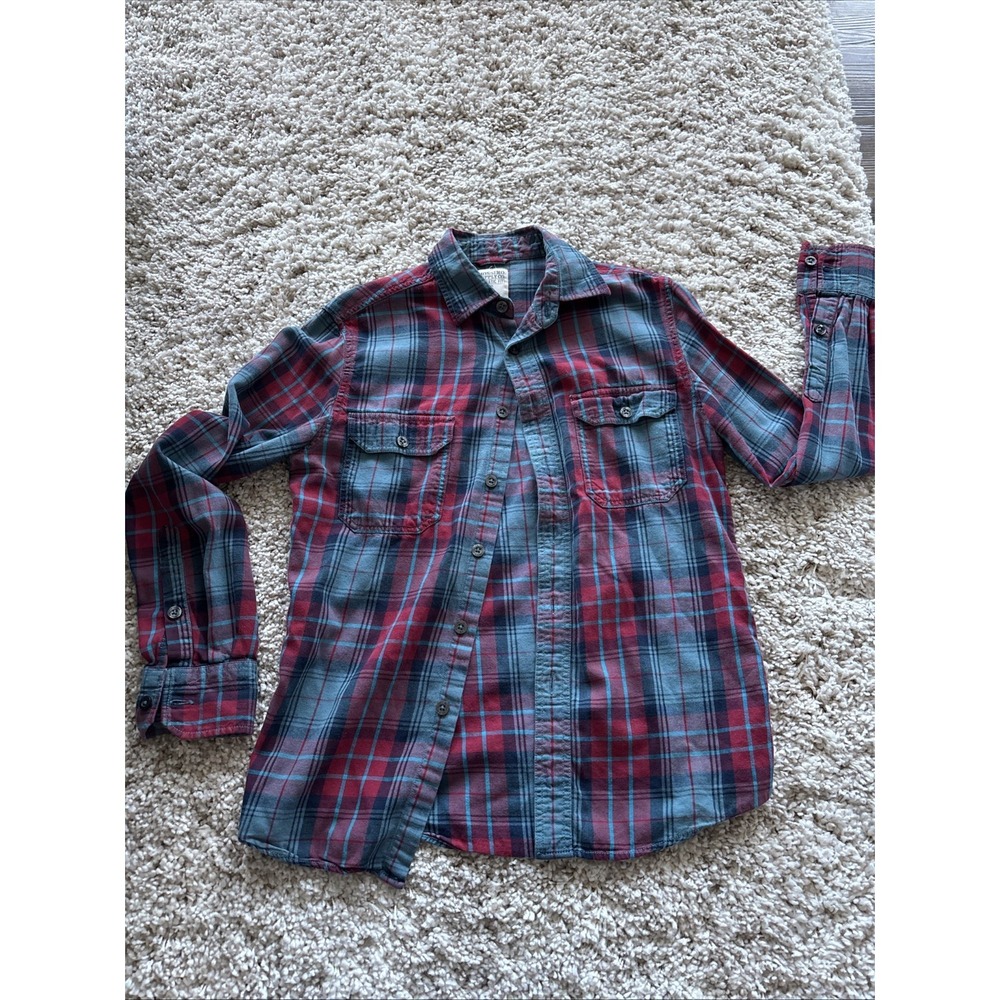 Unisex Mossimo Athletic Fit Plaid Long Sleeve Shirt Size‎ Small